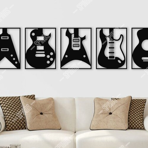 Rock Music Wall Art Guitar Wood Decor Heavy Metal Sign Etsy