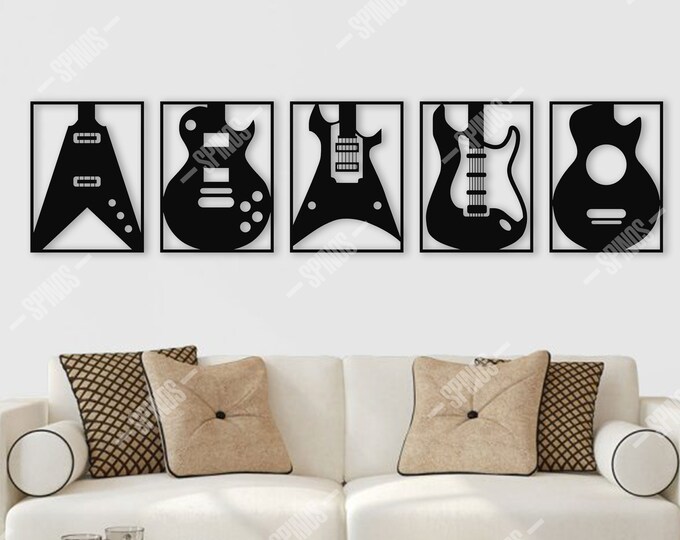 Guitar Wall Art Livingroom Wall Decor Guitarist Gifts Gift Etsy Canada