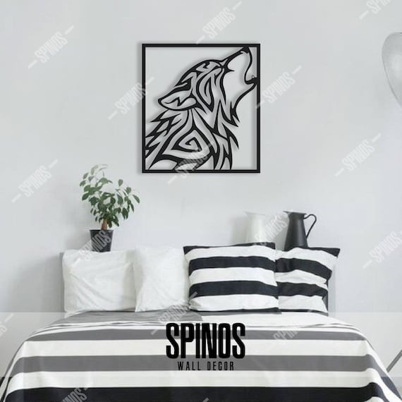 Tribal Wolf Wood Wall Art: Predator MDF Decor