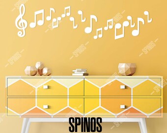 Applique Murale Note De Musique Noire - Clé De Sol Et Notes, Décoration Murale Vintage, Bougeoir Style