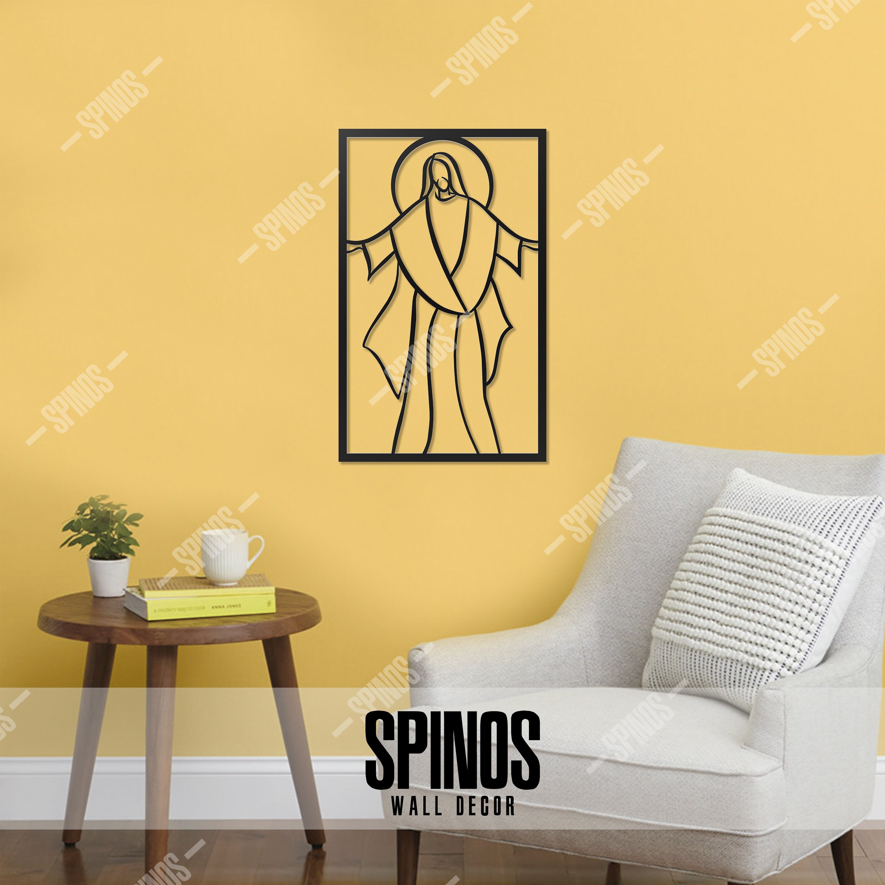 Jesus Christ Wood Wall Art Christian Wall Decor Minimalist Etsy