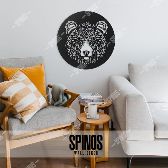 素朴な木製のクマの頭の壁アート：キャビンの装飾 - Etsy 日本