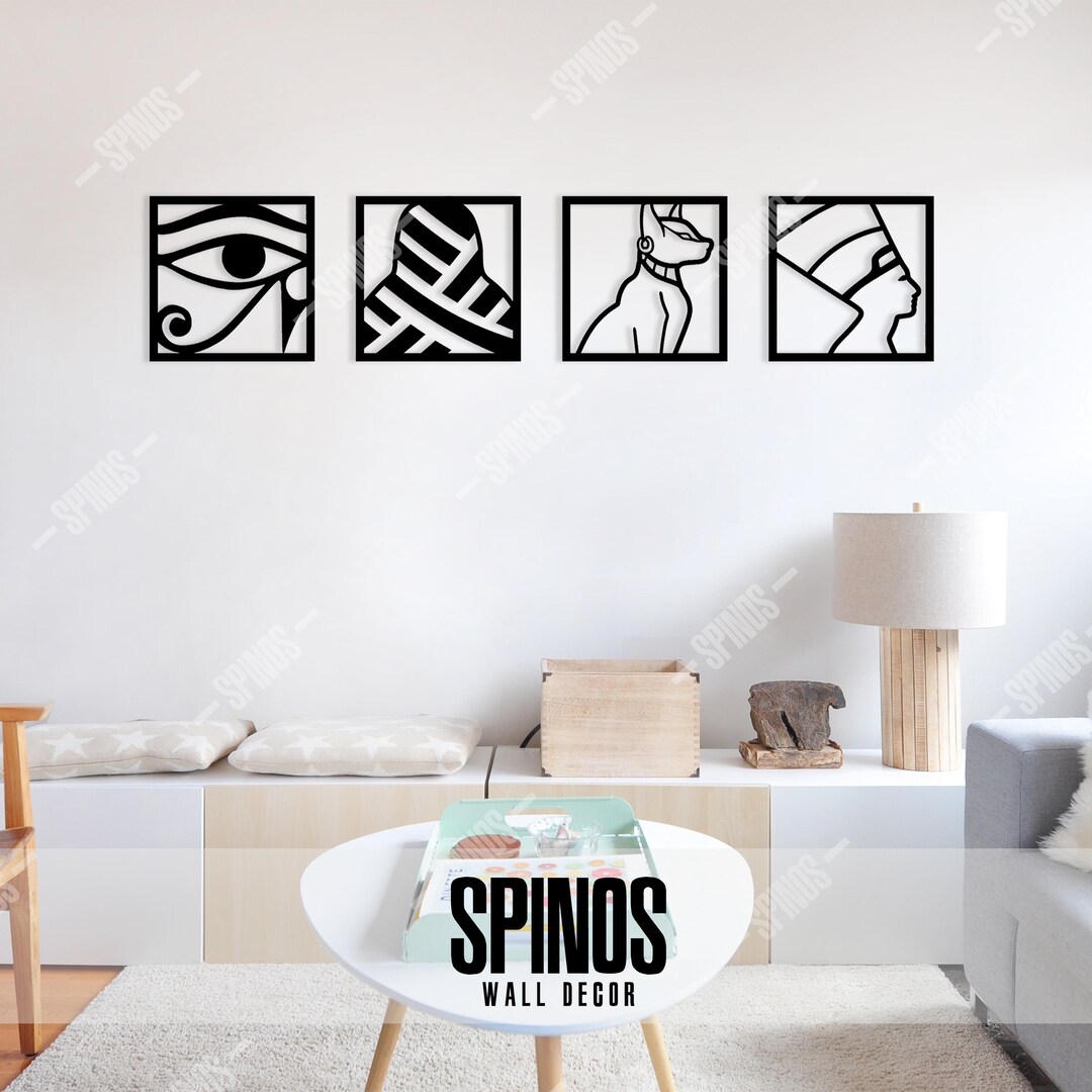 Egyptian Wood Wall Art Set - Ancient Egypt Decor - Etsy