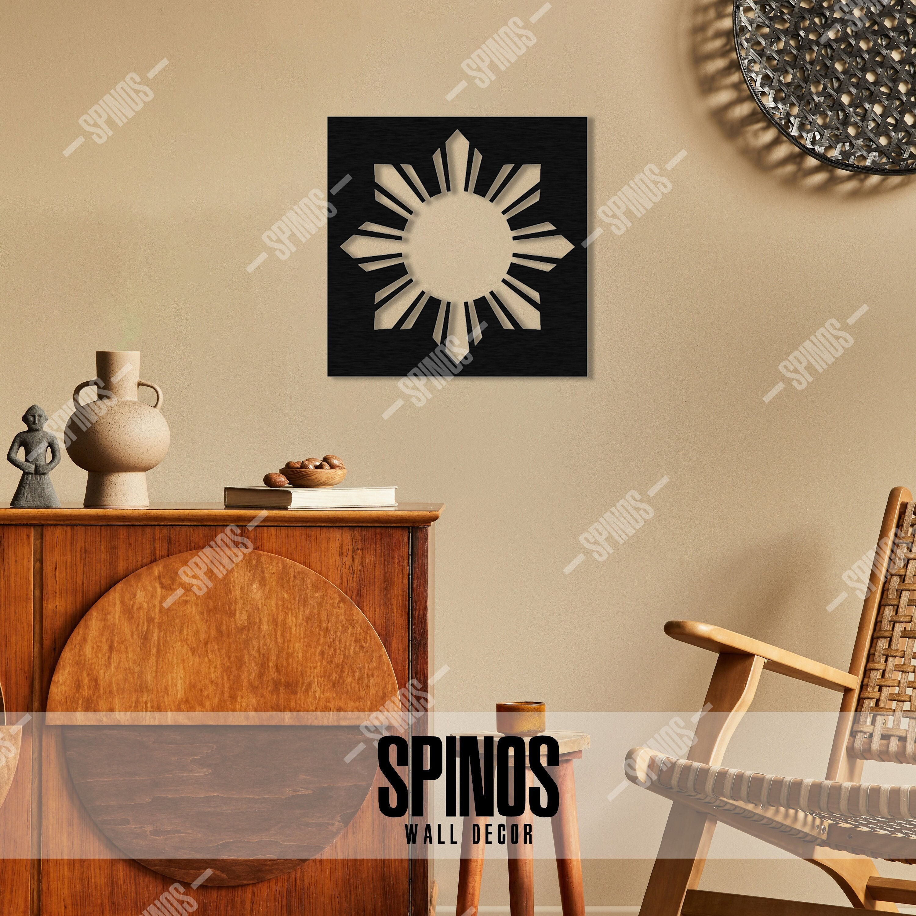 Philippine Sun Wooden Wall Art: Filipino Home Decor