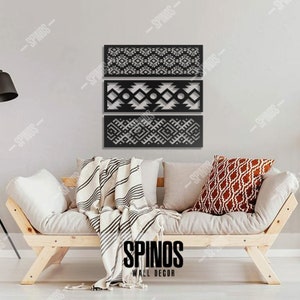 African Patterns Wall Art Traditional Texture Wood Decor Fabric Wooden Sign Africa Motifs Wall Hanging 3 Pieces Home Decorations image 8