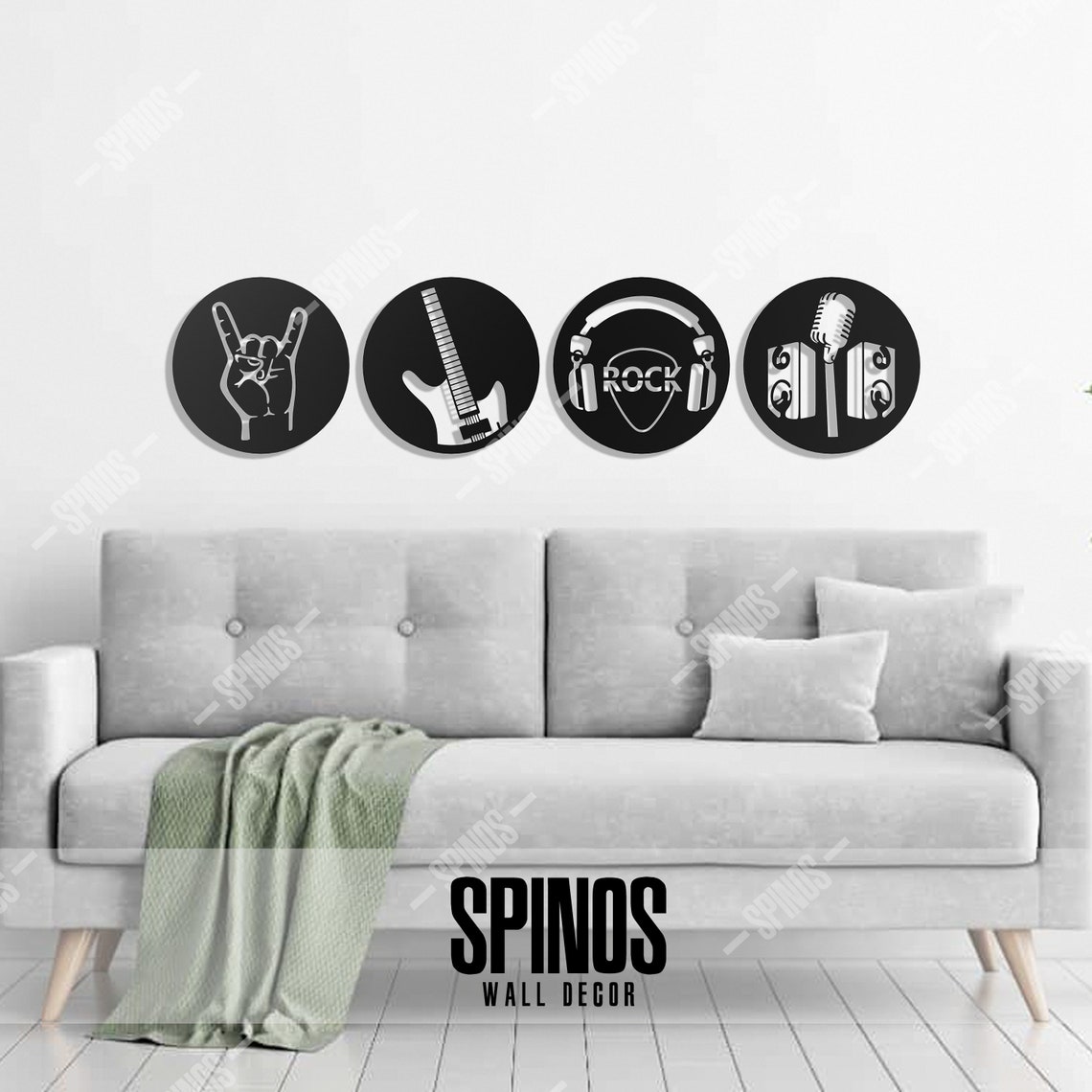 Rock Music Wall Art Guitar Wood Decor Heavy Metal Sign Etsy