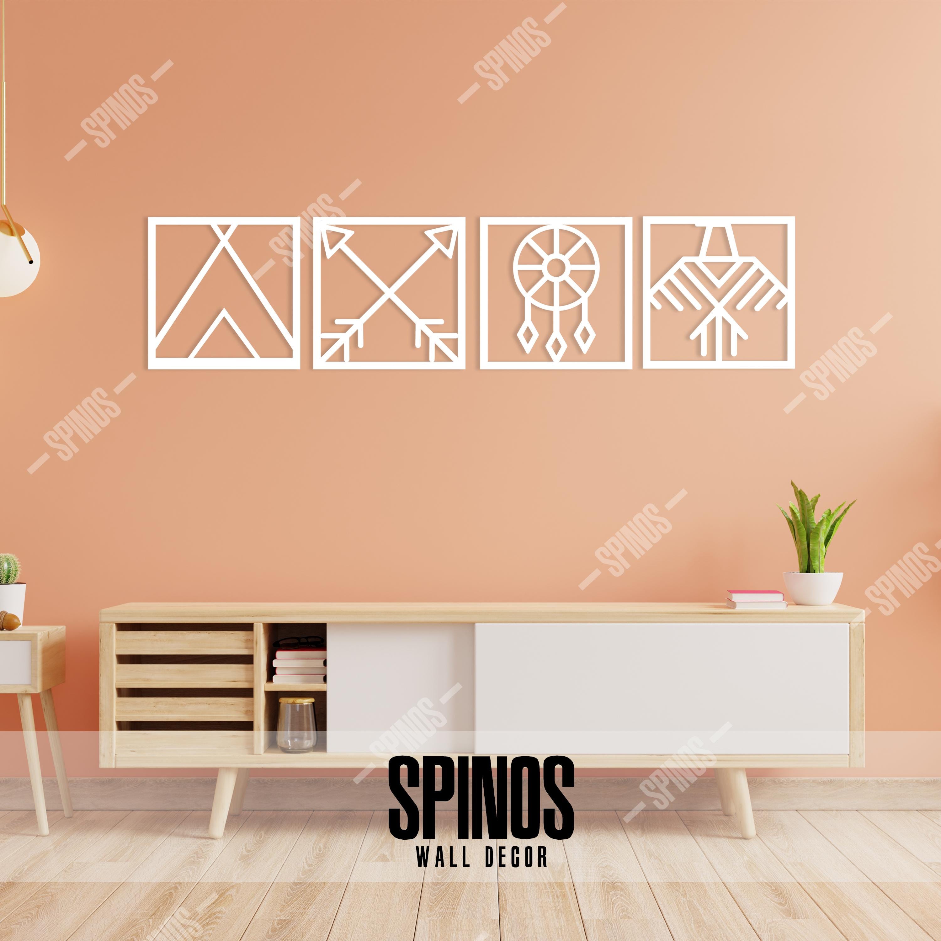 Native Wall Display Design Native American Symbols Wood Wall Art: Minimalist Indian Decor - Etsy
