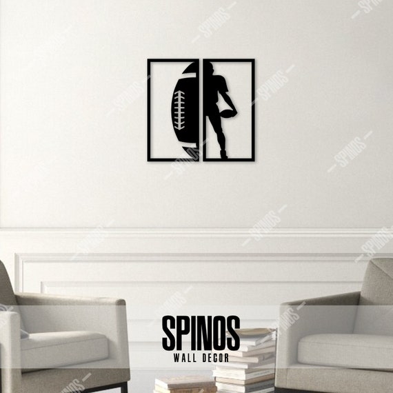 NFL Football Ball Wood Wall Decor American Football Player Etsy