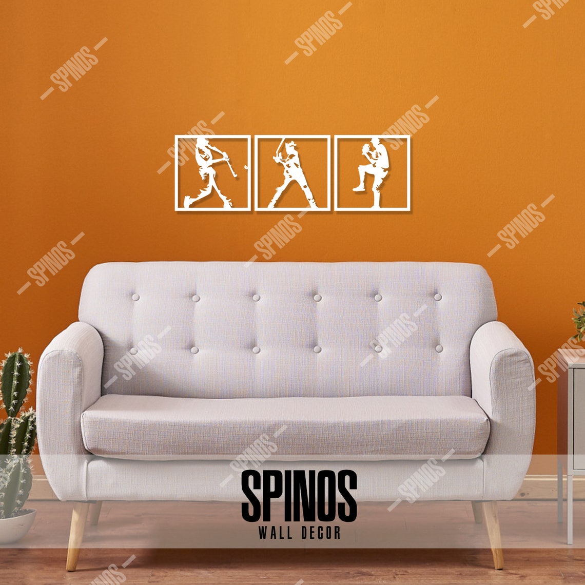 Baseball Wood Wall Art Baseballer Wall Decor 3 Pieces Etsy