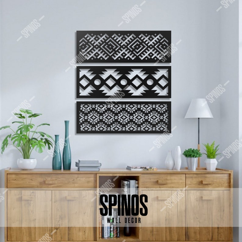 African Patterns Wall Art Traditional Texture Wood Decor Fabric Wooden Sign Africa Motifs Wall Hanging 3 Pieces Home Decorations image 6