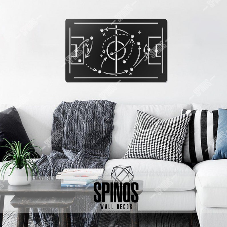 Soccer Field Tactics Wooden Wall Decor Kids Room Art Etsy