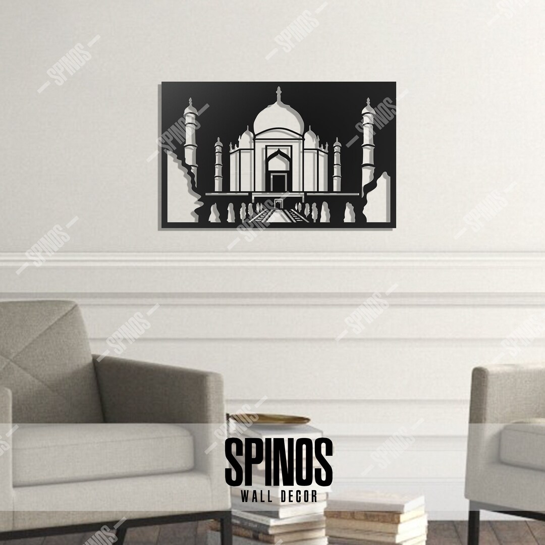 Taj Mahal Wood Wall Decor, Indian Wood Wall Art, Architecture Wall Sign