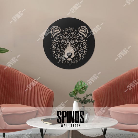 素朴な木製のクマの頭の壁アート：キャビンの装飾 - Etsy 日本