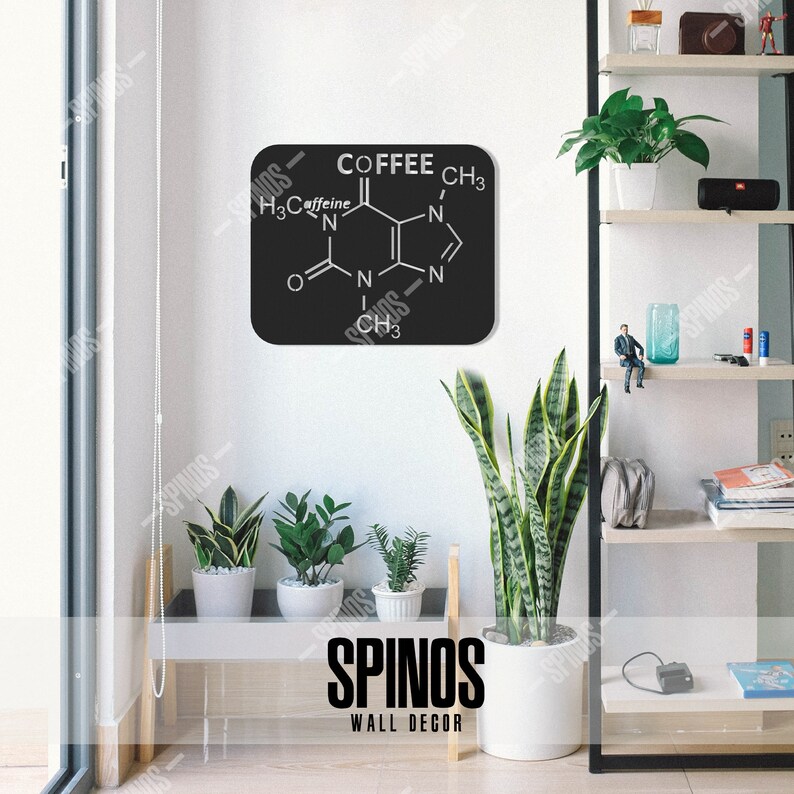 Caffeine Molecule Wood Wall Decor: Coffee Lover Gift, Science Art - Etsy