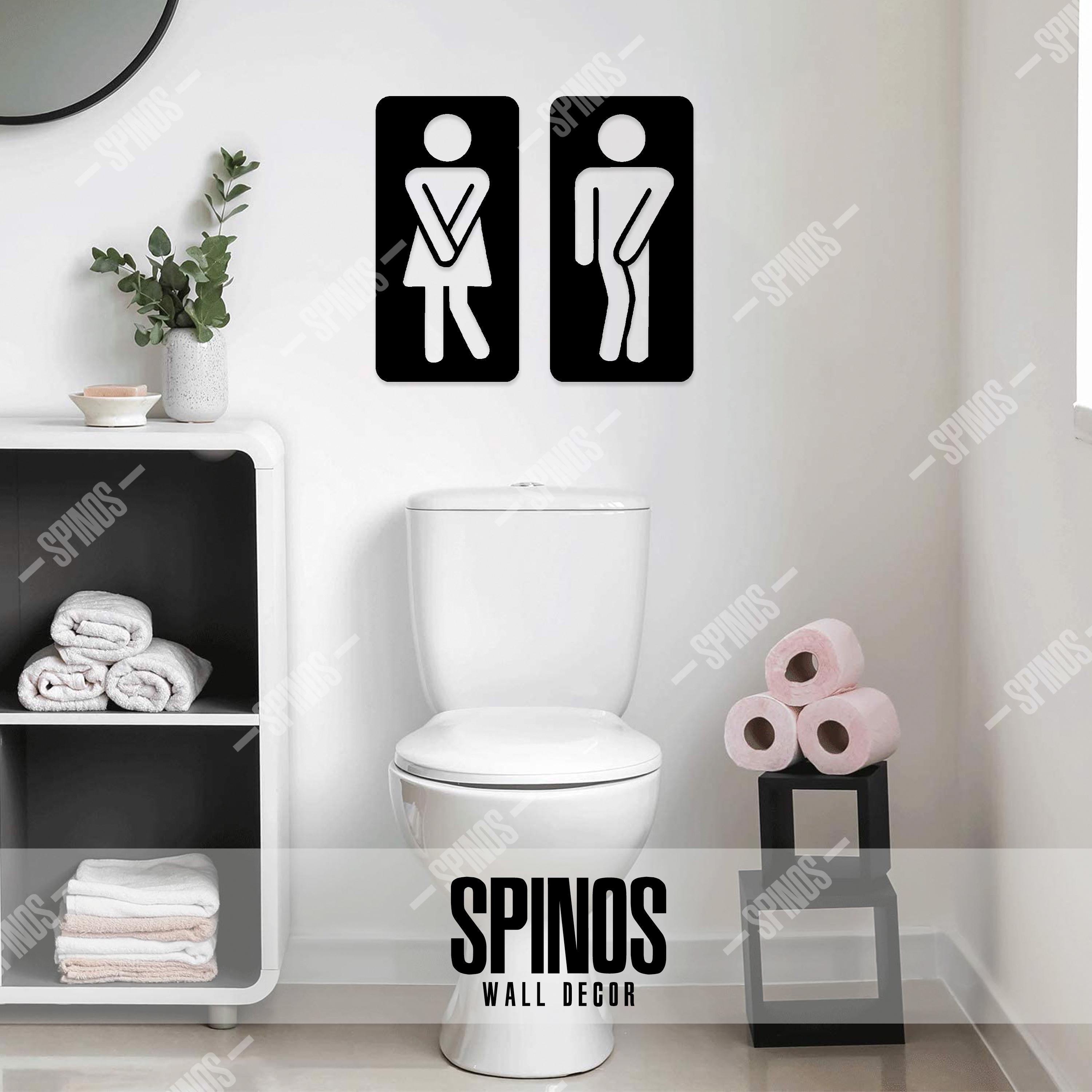 Divertente cartello da bagno per la decorazione della toilette