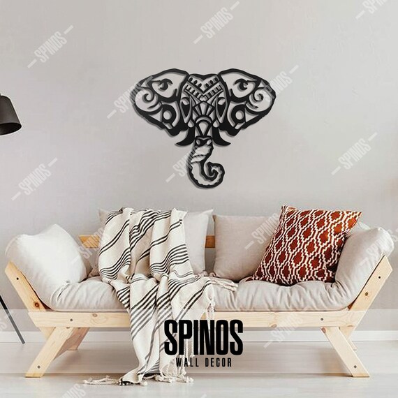 Elephant Wood Wall Art Tribal Wall Decor African Wall Sign Etsy