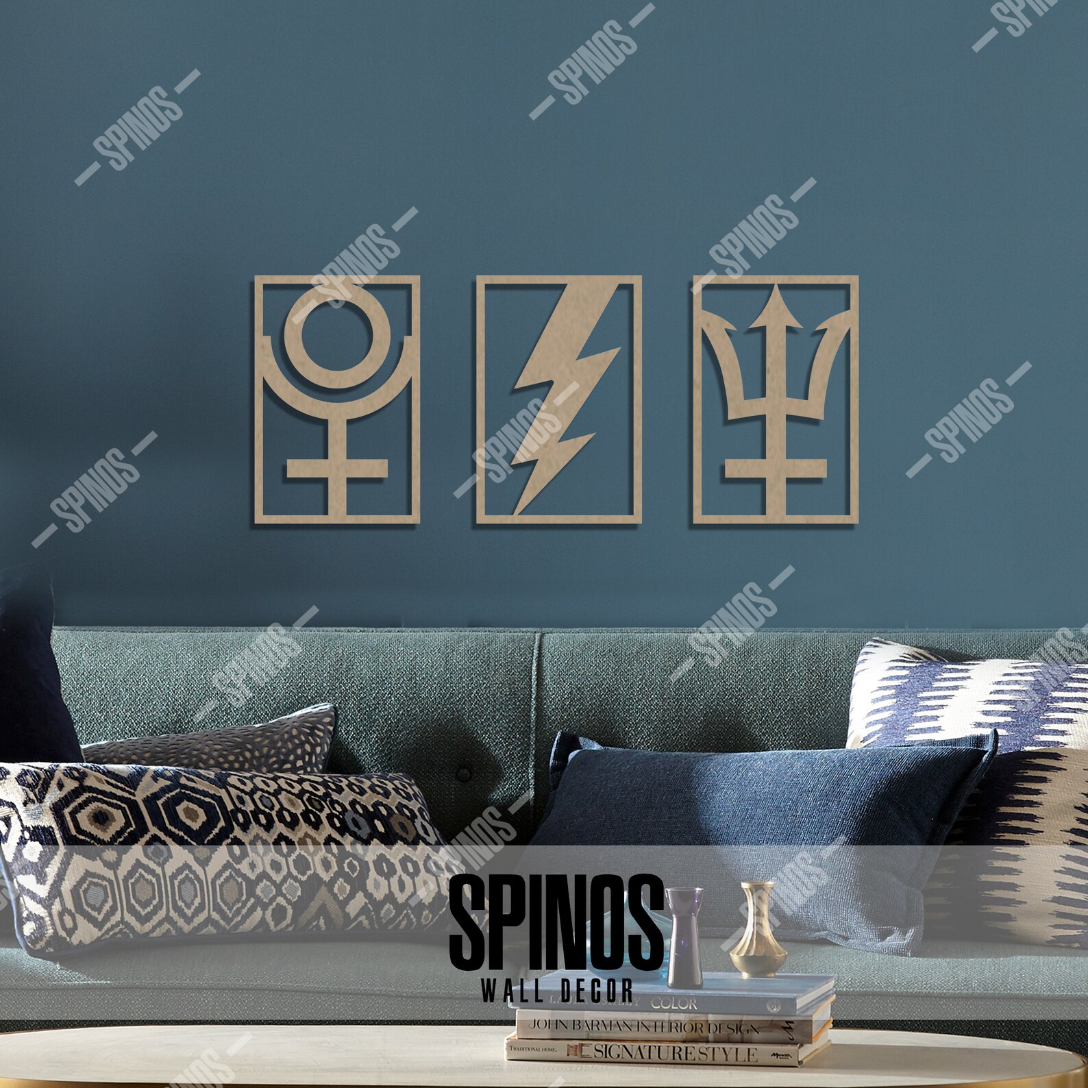 Greek Mythology Wall Decor Poseideon Zeus Hades Symbol Wall Etsy