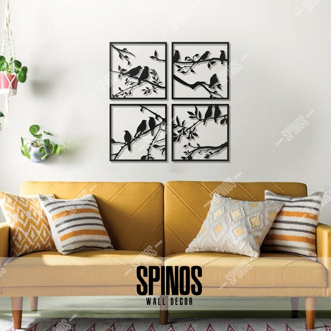 Birds Wood Wall Art Branches Wall Decor Tree Home Decor Etsy