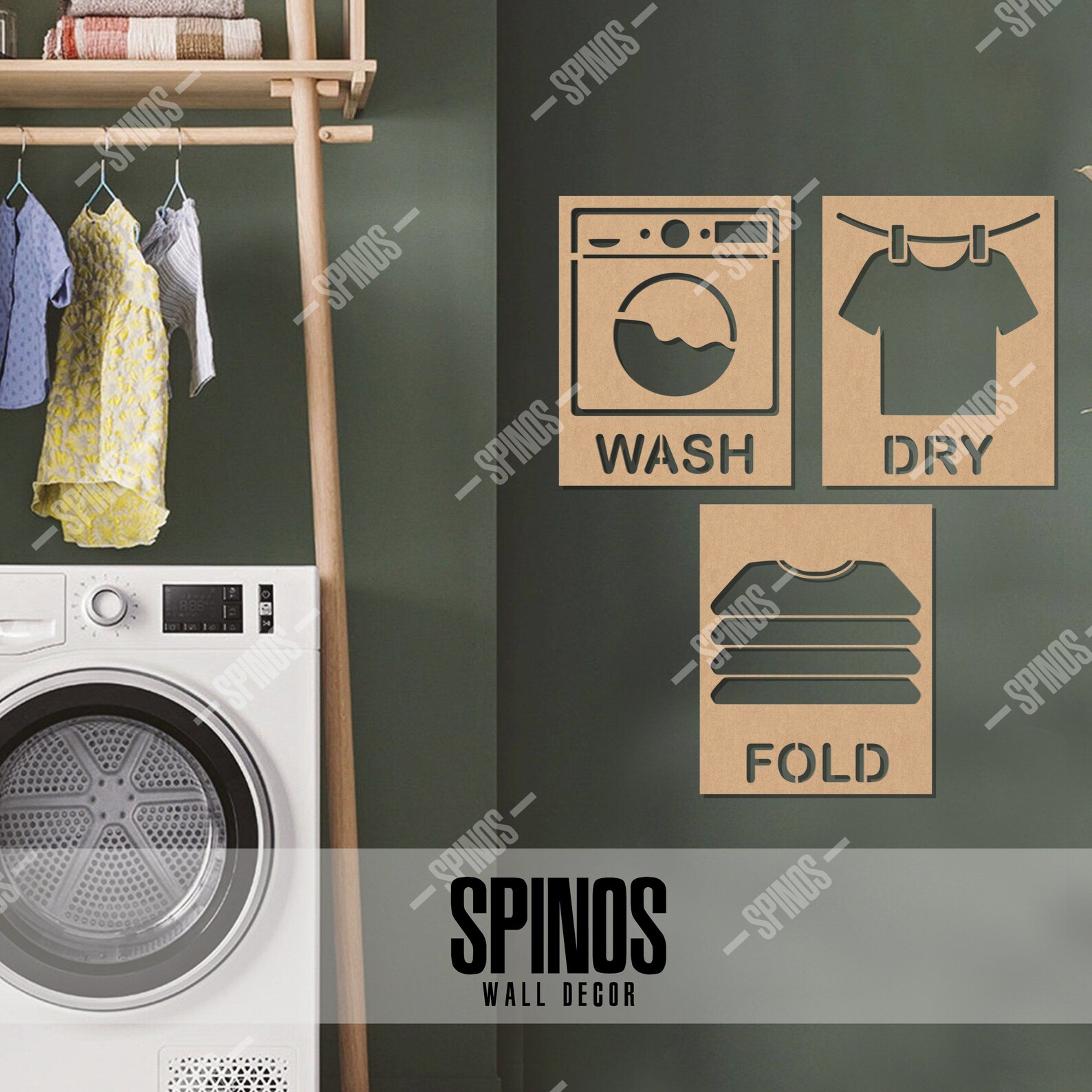 Laundry Room Wood Wall Decor Wash Dry Fold Wall Art Etsy