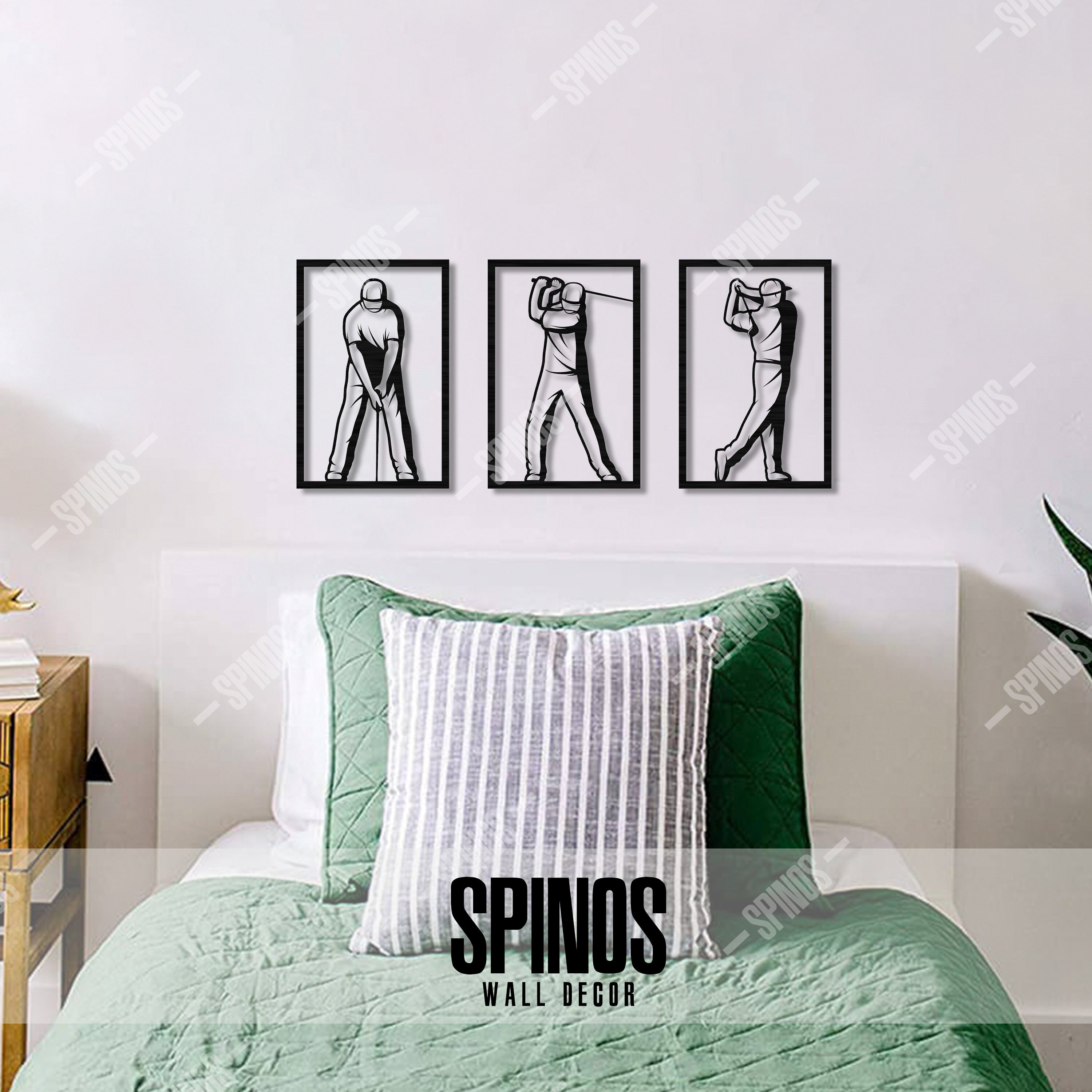 Golf Wood Wall Art Sport Wall Decor Golf Player Wall Sign Etsy