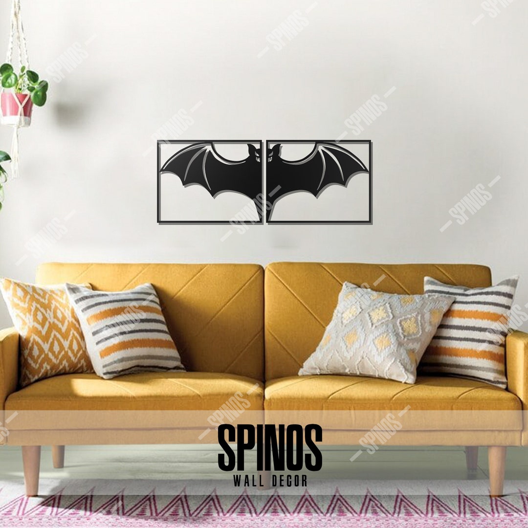Bat Wood Wall Decor Bat Wings Wall Art Gothic Wall Sign Halloween Gift Bat Wall Hanging Flying