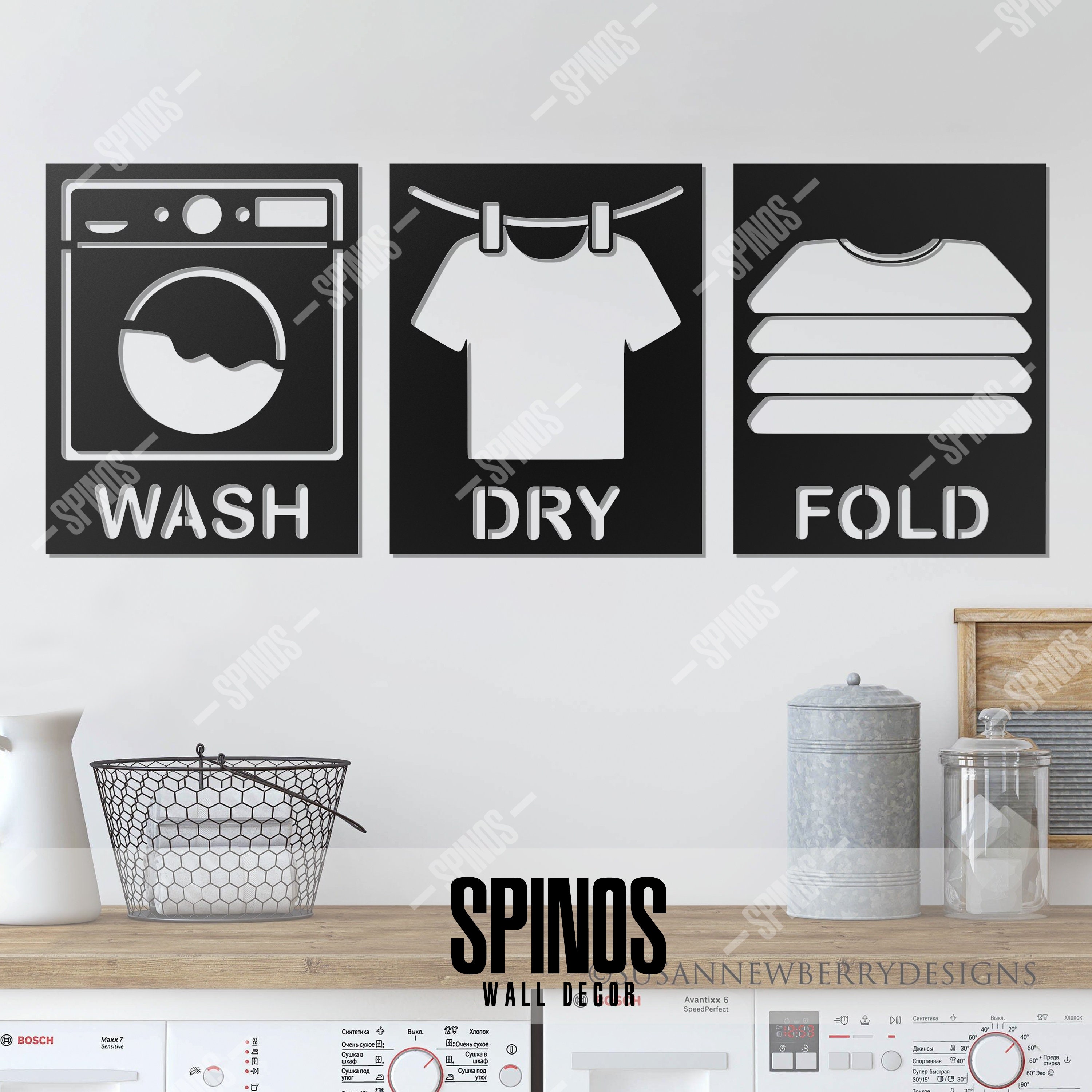 Laundry Room Wood Wall Decor Wash Dry Fold Wall Art Etsy