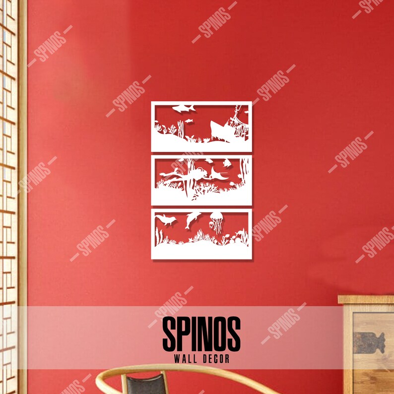 Ocean Wood Wall Decor Sea Art Underwater Sign Diver Etsy