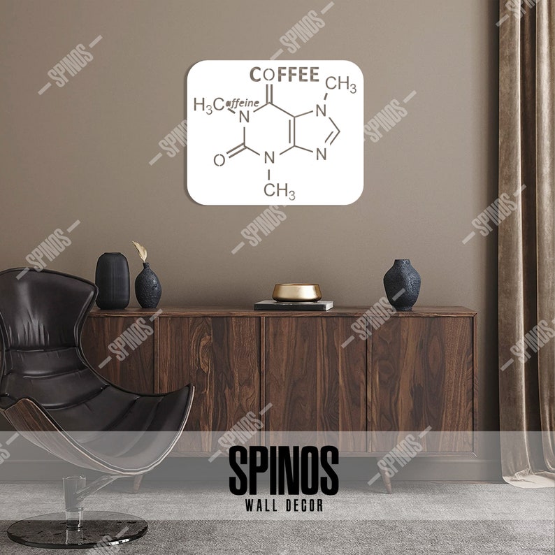 Caffeine Molecule Wood Wall Decor: Coffee Lover Gift, Science Art - Etsy