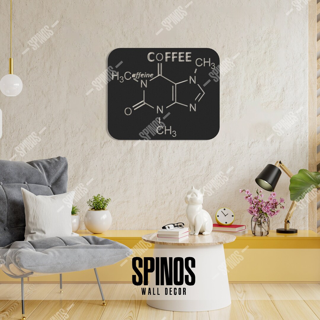 Caffeine Molecule Wood Wall Decor: Coffee Lover Gift, Science Art - Etsy