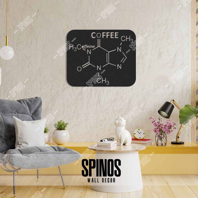 Caffeine Molecule Wood Wall Decor: Coffee Lover Gift, Science Art - Etsy