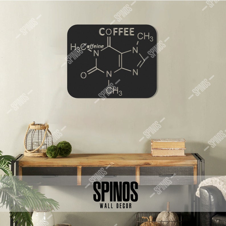 Caffeine Molecule Wood Wall Decor: Coffee Lover Gift, Science Art - Etsy