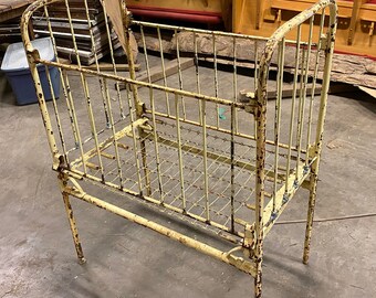 antique iron baby bed