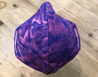 Máscara de algodón púrpura rosa swirl