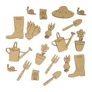 Conjunto de formas de jardim de 19x 2cm-5cm, ferramentas de plantas, enfeites de caracol, decorações, materiais de artesanato, fabricação de cartão de presente