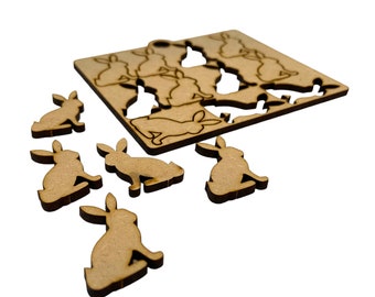 Rabbit Easter Bunny Embelishment Laser Cut Mdf Shape Craft Table Decoration