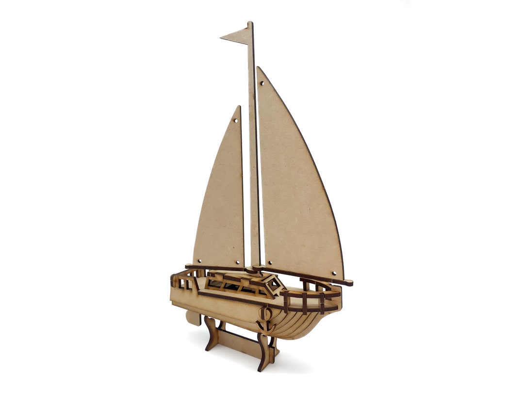 Acheter Jouets de bateau à voile découpés au Laser, modèle d'assemblage,  Puzzle en bois 3D, bricolage