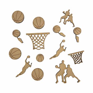 Cerceau de basket-ball Sports Fabrication de cartes Formes en bois découpées au laser Scrapbooking