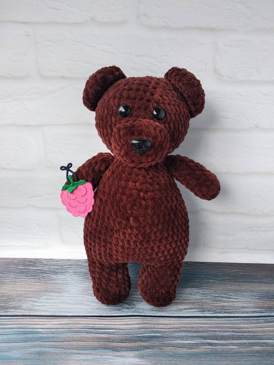 Teddy bear dark brown soft bear for children 29 cm Etsy
