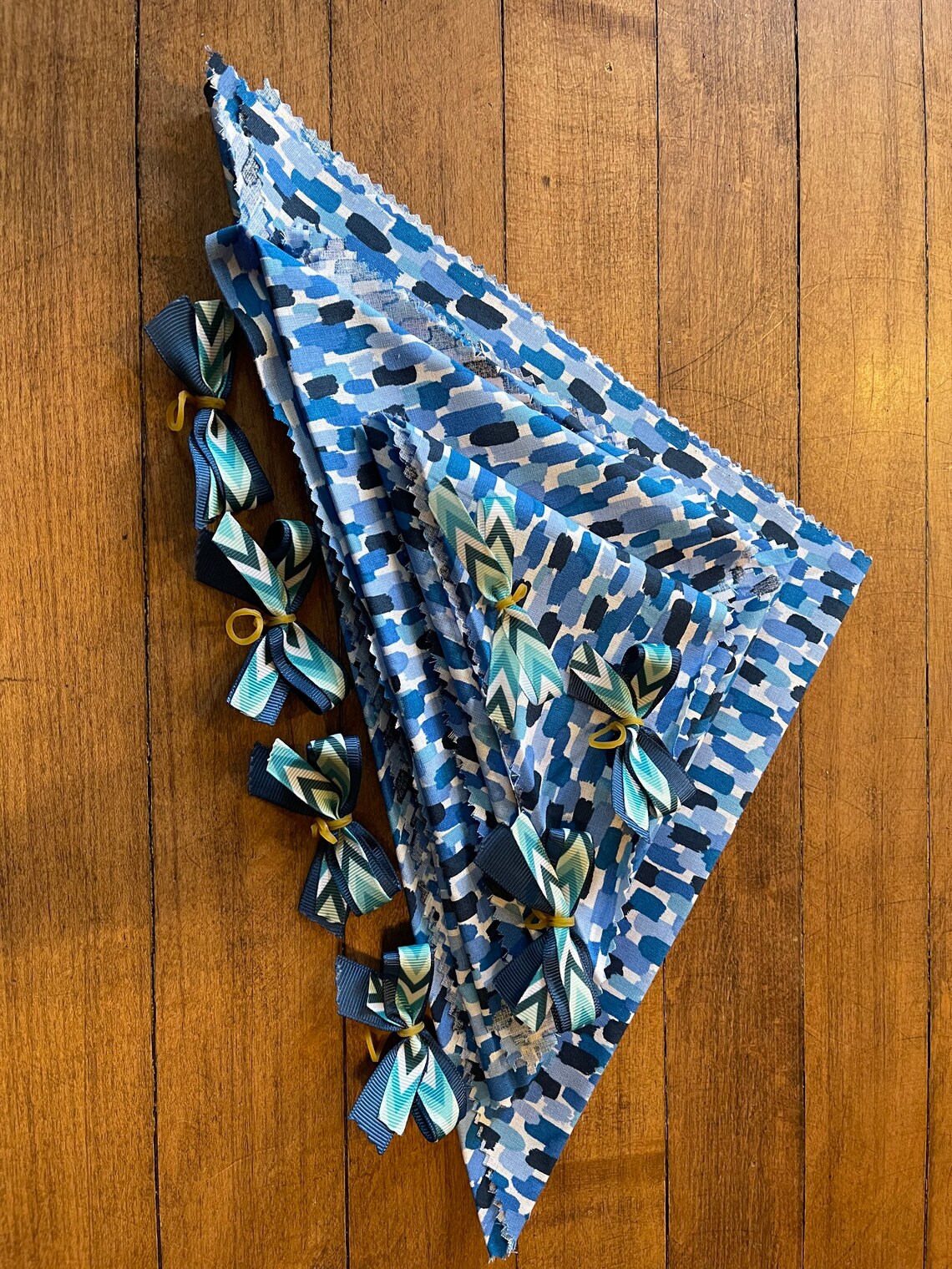 Bow & Bandana Set 7 Bows and 7 Bandanas Shades of Blue Etsy