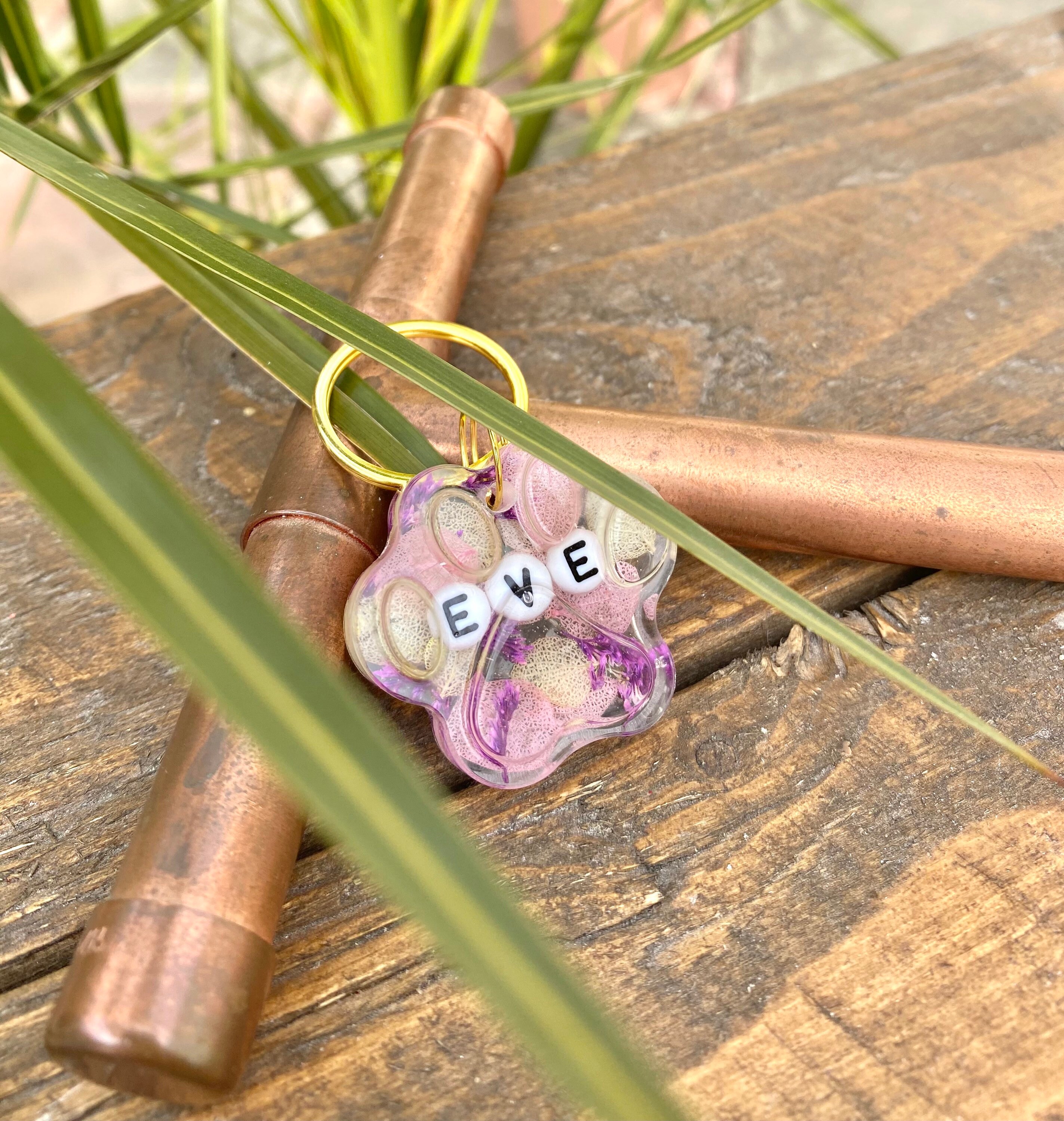 Custom Handmade Paw Resin Dog Tag Personalised Pet ID Tags Etsy