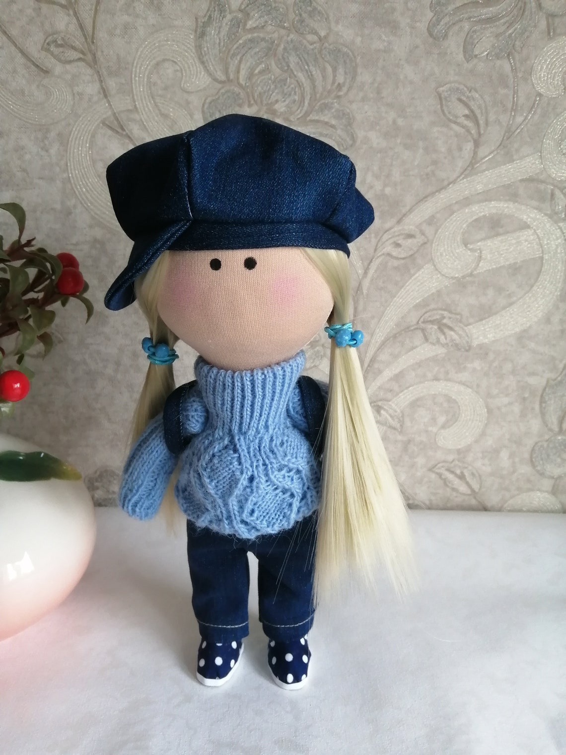 Soft rag doll. Best gift for kids. Nursery desing doll. Etsy