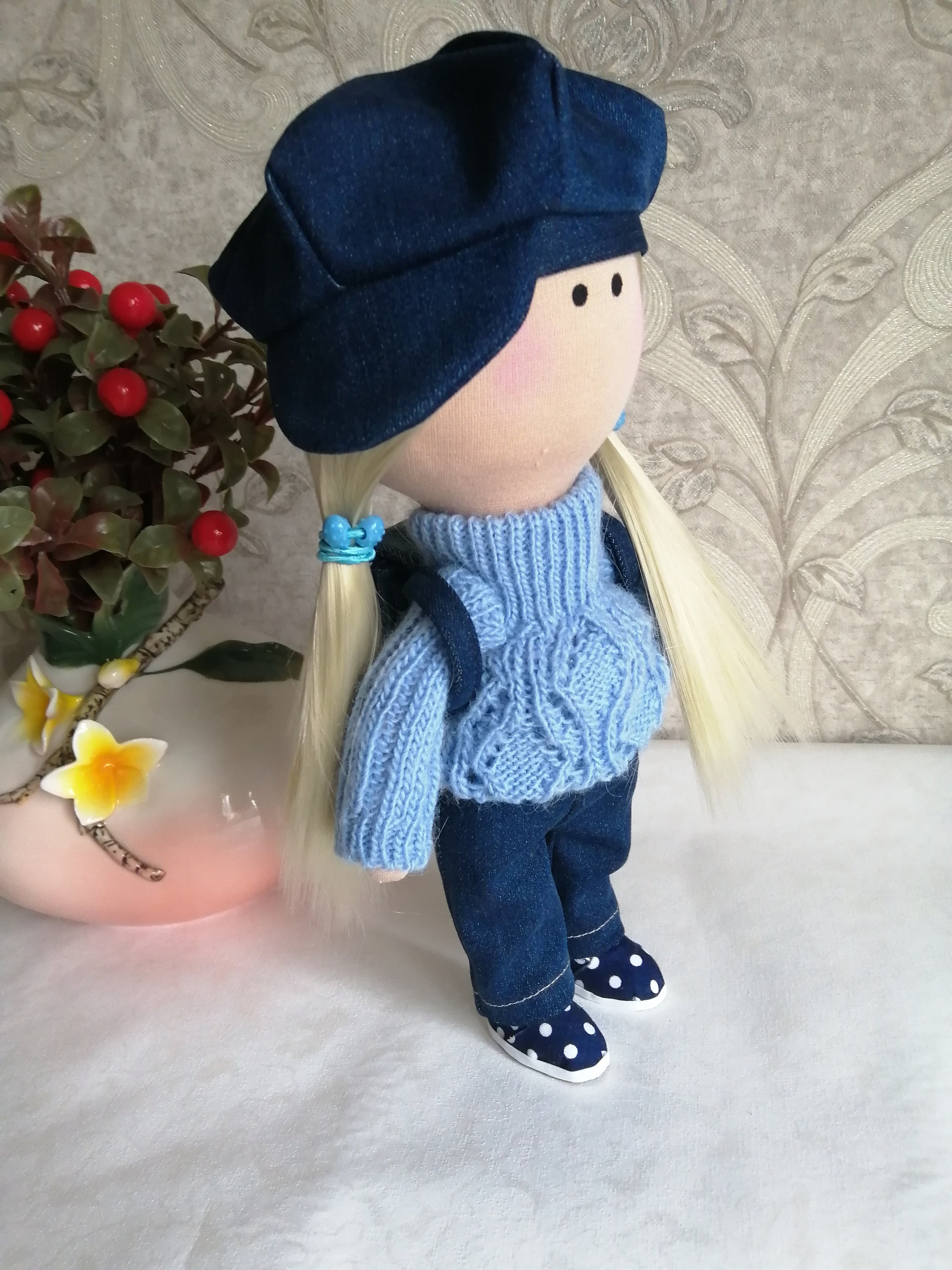Soft rag doll. Best gift for kids. Nursery desing doll. Etsy
