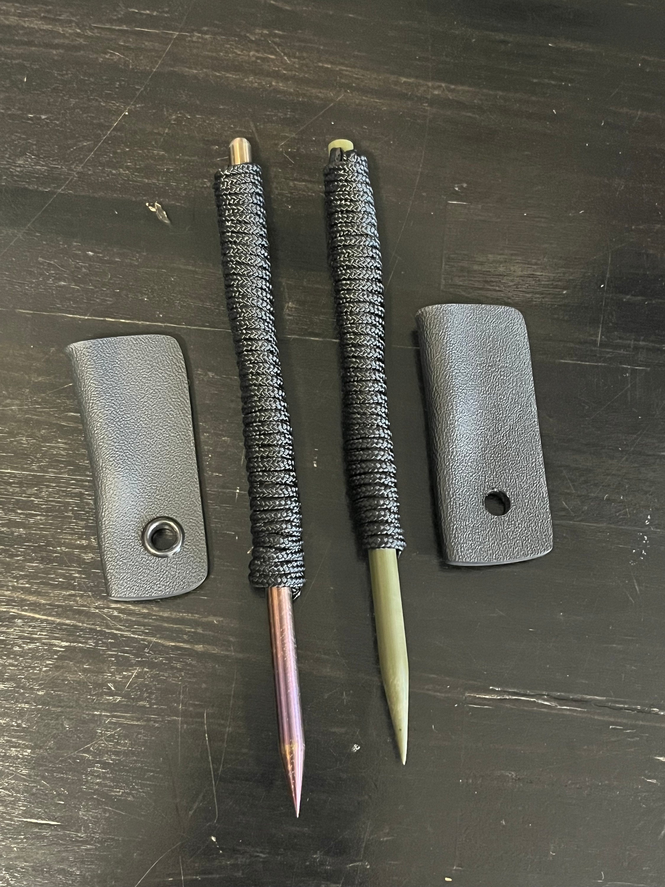 練習用具 FLECHA mitz Titanium and G10 Picks With Kydex Sheaths, EDC Spike - Etsy