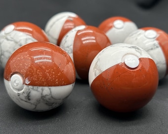 Crystal Carved Pokeball,Crystal Pokeball Carving,Crystal Pokemon,Pokeball statue,Home Decor,Gifts