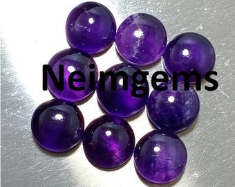 Mind Blowing AAA+++Top Rare Amethyst Round Shape Cabochon, 5-25 mm flat back Cab 5,6,7,8,9,10,11,12,13,14,15,16,17,18,19,20,25 mm sizes
