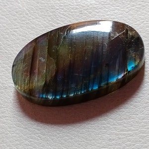 Gorgeous Unique Multi Rare Yellow Flashy Labradorite Cabochon Pendant Jewelry Making Stone 45X28X8 mm 108 Crt Labradorite Stone image 4