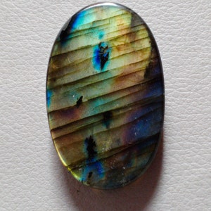 Gorgeous Unique Multi Rare Yellow Flashy Labradorite Cabochon Pendant Jewelry Making Stone 45X28X8 mm 108 Crt Labradorite Stone image 5