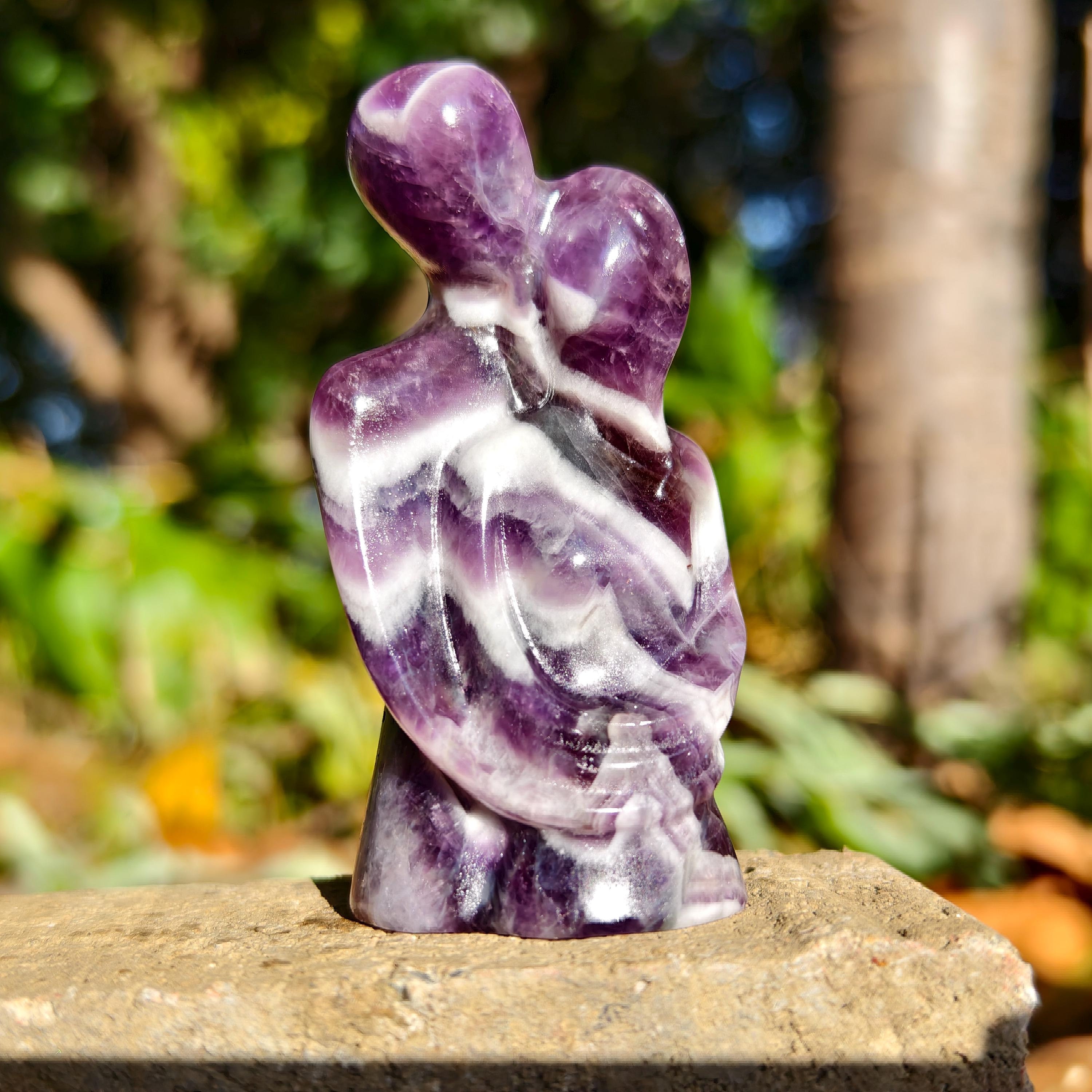 3inches+ Natural Dream Amethyst Carved Couple,Crystal Amethyst Couple Carving,Couple statue,Amethyst Couple，Home Decor,Gifts