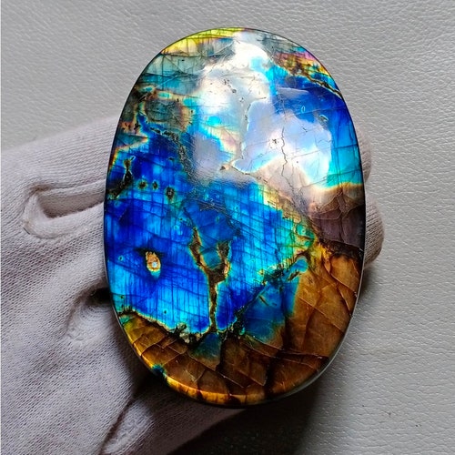 Amazing Multi Blue shops Fire Labradorite Cabochon Pendant Jewelry Making Stone Labradorite Stone 95X60X10 mm 607 Crt