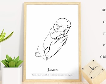 Personalized Baby Birth Stats Poster: Keepsake Nursery Art (Digital Download)